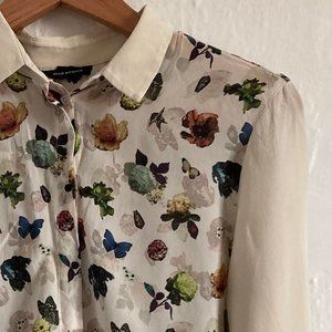 Club Monaco Floral Print Women's Top - Cream
